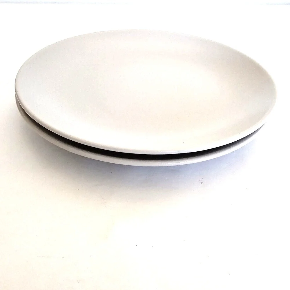 NEW!! (2) IKEA FARGKLAR Matte Light Gray Deep Plate Bowl 2 Pack (8